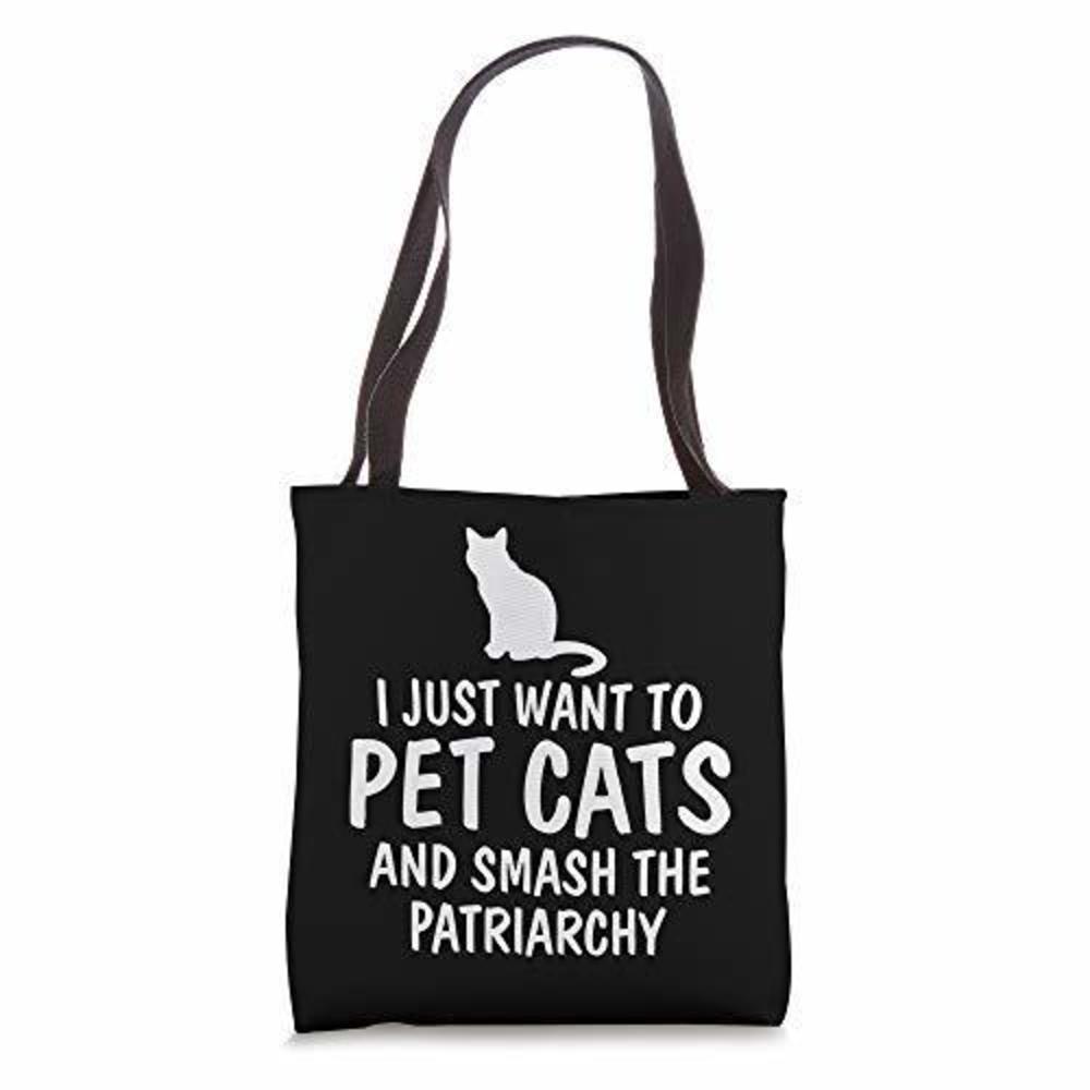 Funny Cat Shirt Pet Cats Smash Patriarchy Tee Men Gift Tote Bag :v
